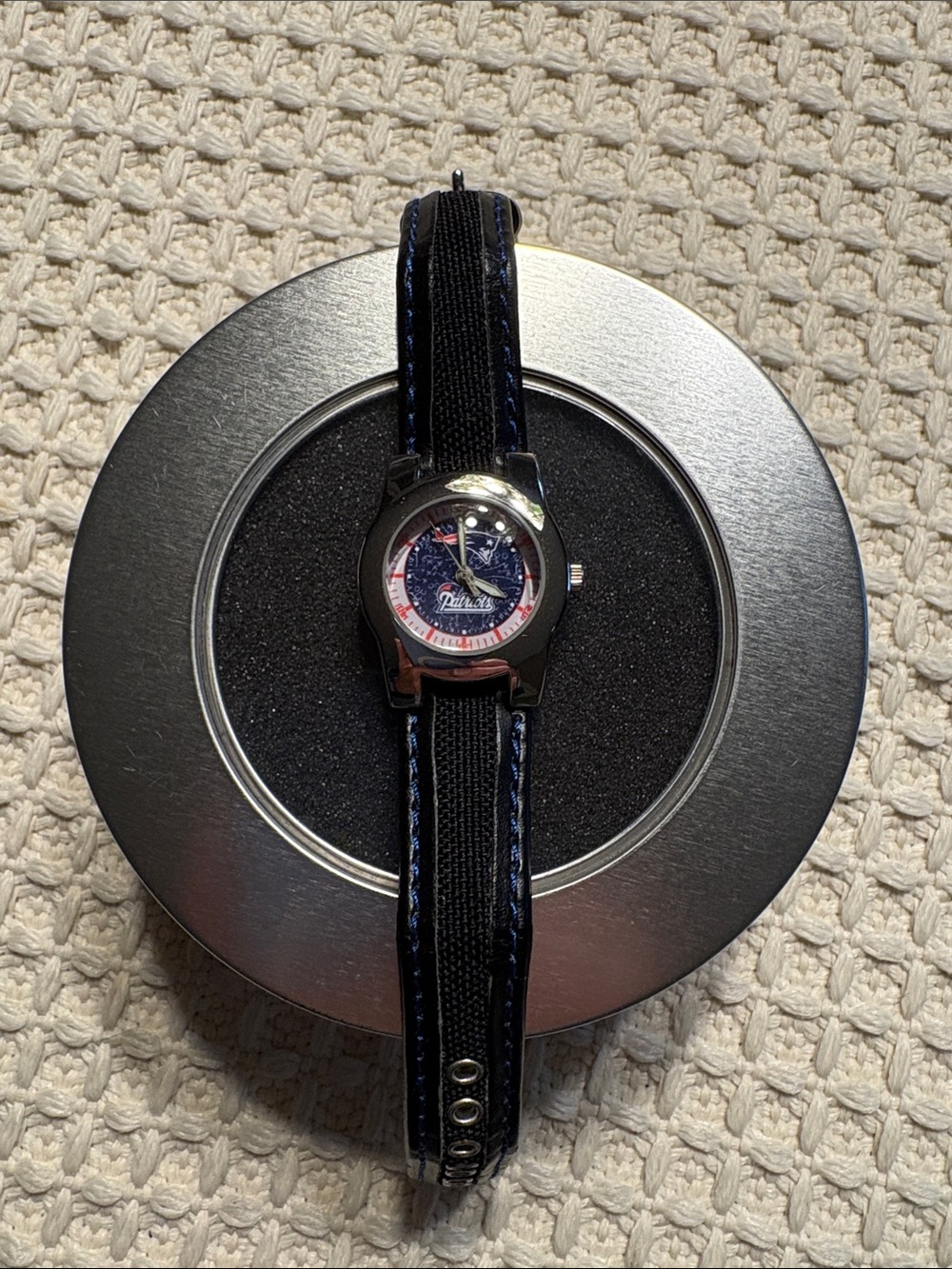 NFL New England Patriots Black Strap Watch